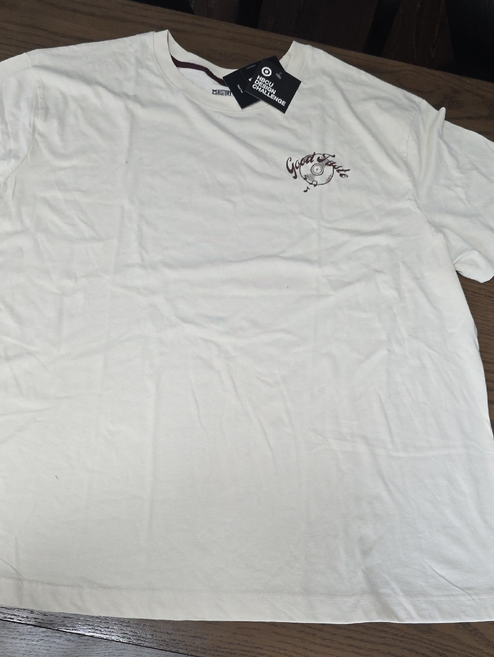 Target White Short Sleeve Crewneck Tee with 'Good Vibes' Graphic